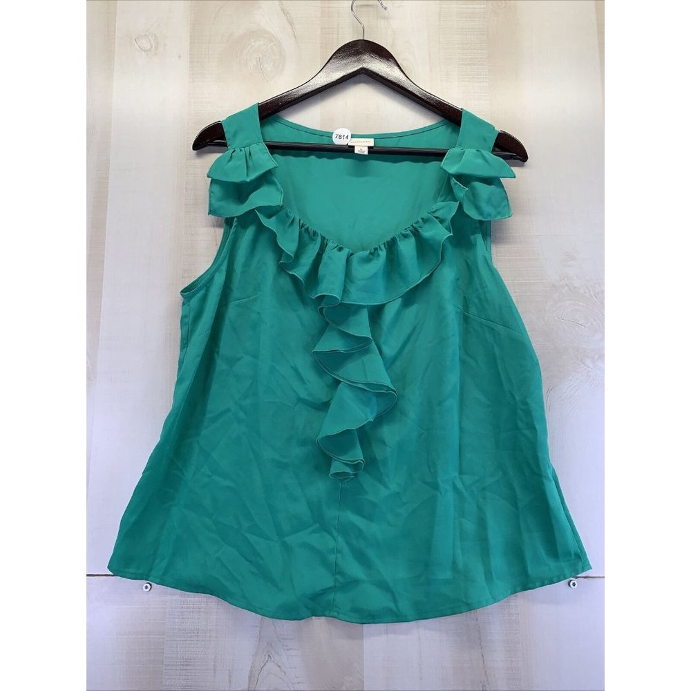 Merona Ruffle Front Chiffon Style Womens Tank Blouse Top Sz L NWT-7614